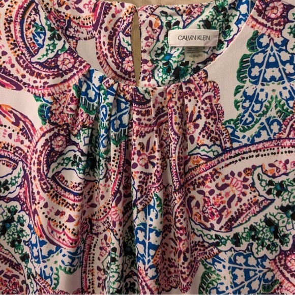 Calvin Klein Pink and Blue Blouse - Picture 2 of 4